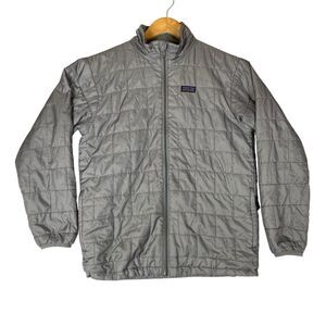 Patagonia Boys L 12 Gray Nano Puff Jacket Primaloft Puffer Insulated Coat